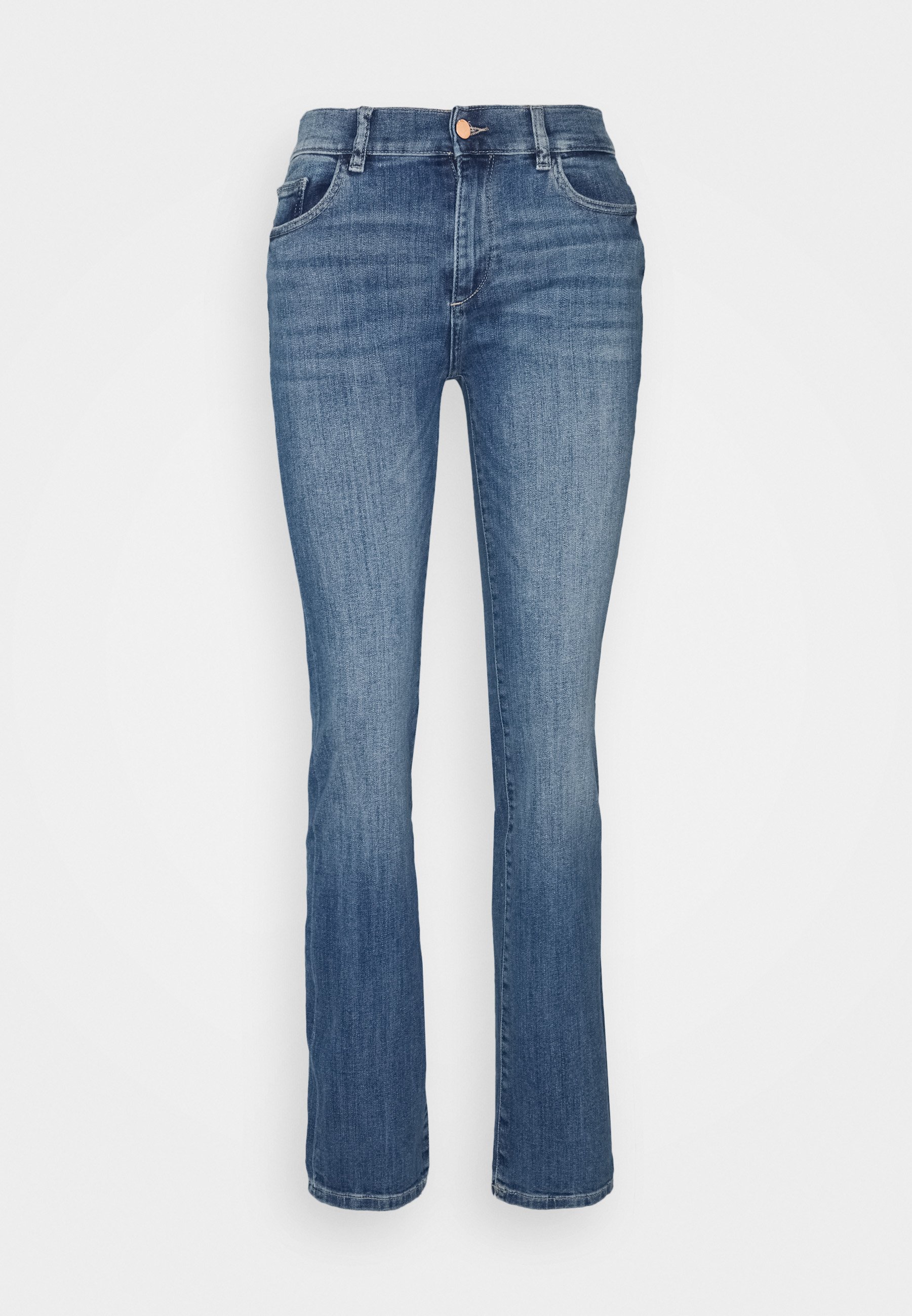 DL1961 Mara Straight Mid Rise Instasculpt Straight Leg Jeans Rockford Performance, Women's, Size: 24, Blue Denim