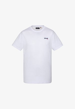 Schott, MANCHES COURTES BRODÉ - T-shirts basic - blanc