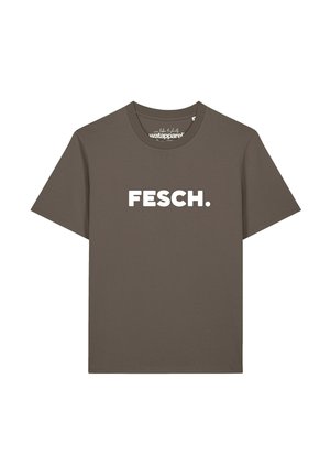 watapparel FESCH UNISEX - T-Shirt print - mocha