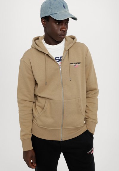 Polo Ralph Lauren POLO SPORT FLEECE FULL ZIP  HOODIE - Tröja med dragkedja - desert khaki/black