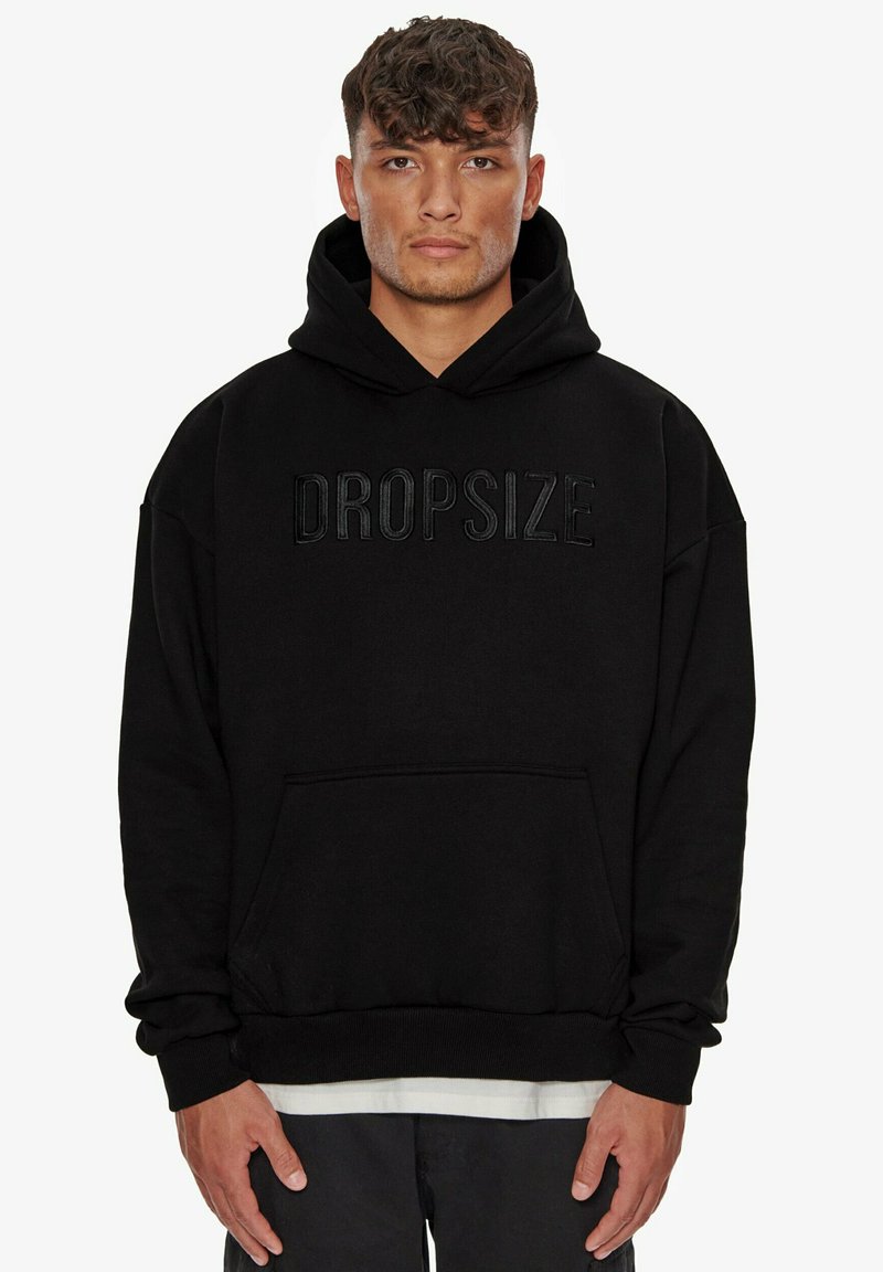 Dropsize HEAVY FLAT FRONT EMBO - Hættetrøje - black