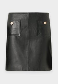 GENTIAN SHORT SKIRT - Nahkseelik - black