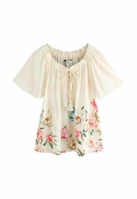 Next REGULAR FIT - SHORT SLEEVE BARDOT  - Blůza - cream floral placement print