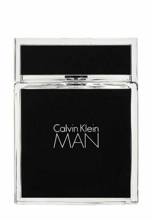 Calvin Klein MAN duftflaske har et kvadratisk gladesign med en slank sort etiket og klar hætte, der fremhæver et minimalistisk æstetik.