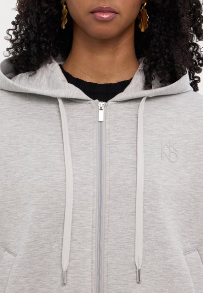 WEEKEND MaxMara PARSEC - Majica s kapuljačom i patentnim zatvaračem - grigio chiaro
