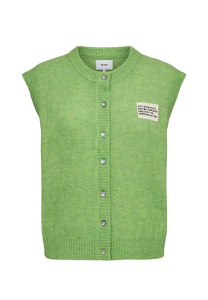 Nümph, NURIETTE CHECK VEST - Kardigan - jasmine green