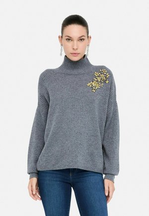 WITH BEJEWELLED EMBROIDERY - Vesta - grey