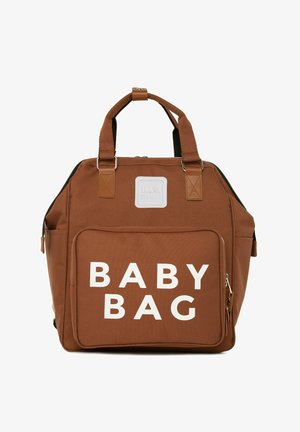 BABY BAG PRINTED DIAPER BAG BACKPACK - Previjalna torba - braun