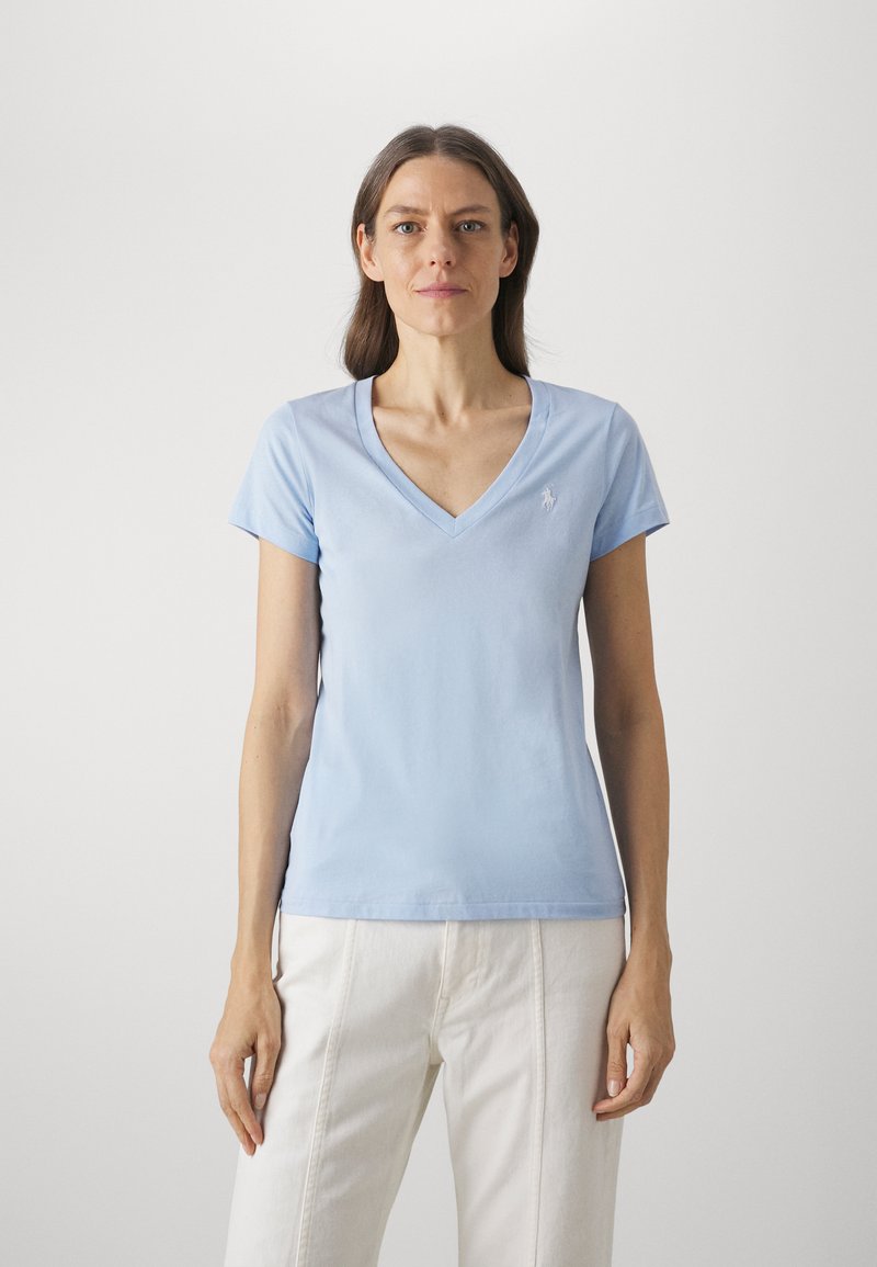 Polo Ralph Lauren COTTON JERSEY V-NECK T-SHIRT - Pamata T-krekls - office blue