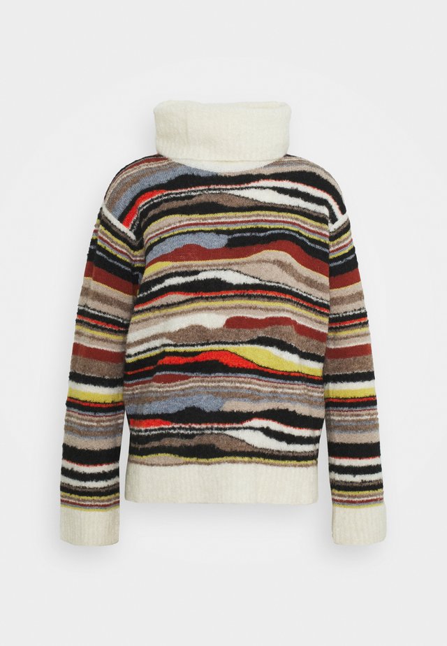 LONG SLEEVE - Neule - black/milk/orange