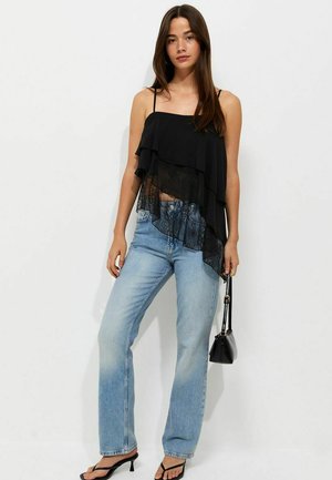New Look, LACE ASYMMETRIC CAMI TOP - Top - black