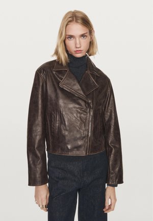 Massimo Dutti BIKER - Skinnjacka - brown