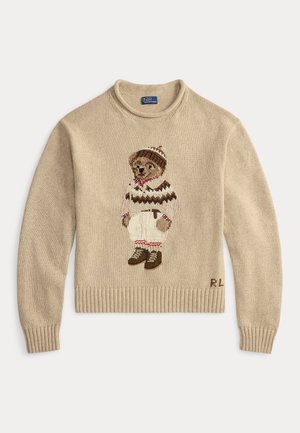 Polo Ralph Lauren POLO BEAR ROLLNECK SWEATER - Stickad tröja - dark almond marl