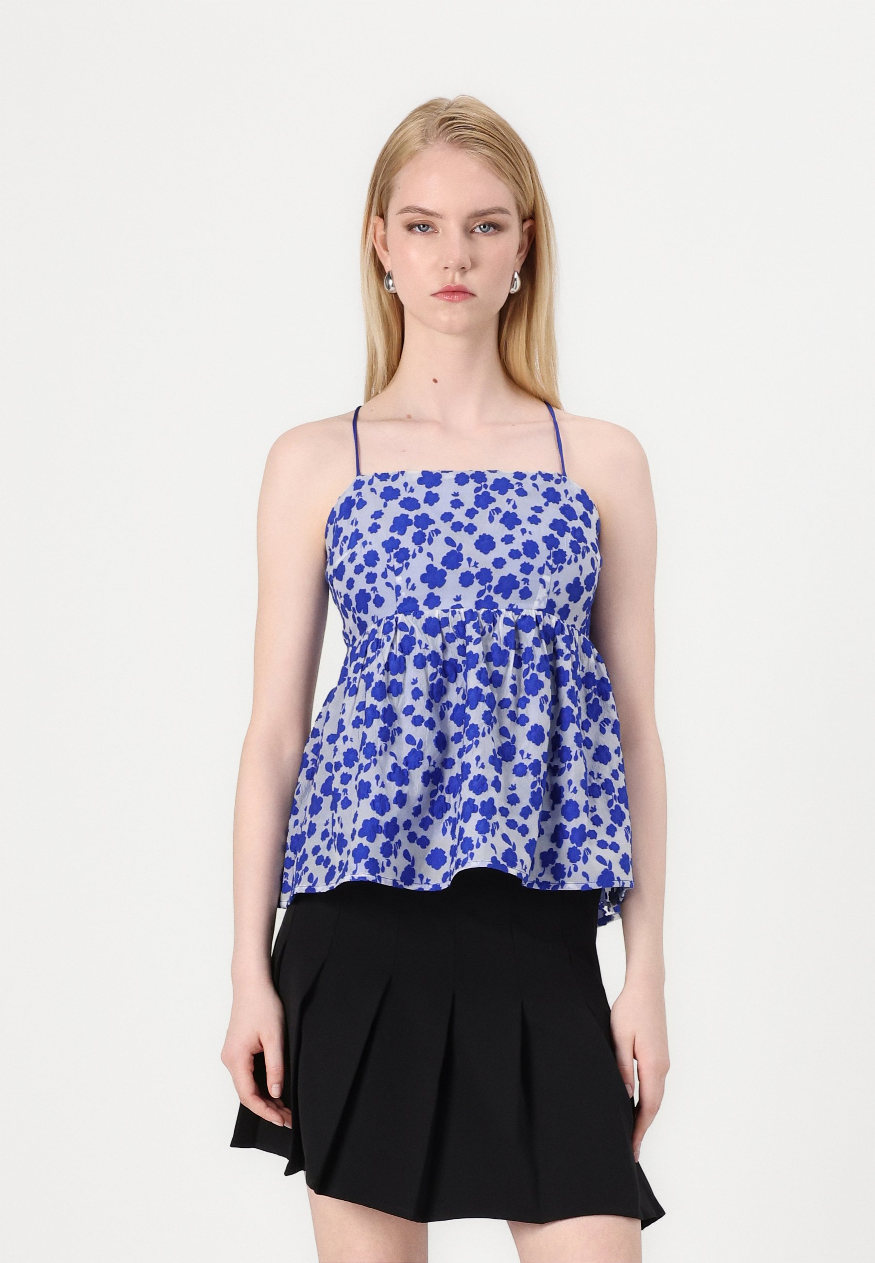 YAS YASIREKA TIE TOP - Top - blueberry/clear sky/vișiniu