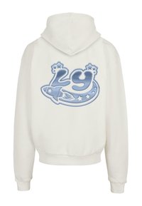 Felpa bianca con cappuccio caratterizzata da una grande grafica blu con il numero "29", un razzo e stelle sul retro. Tessuto morbido con una vestibilità rilassata.