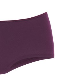 Purple cotton blend hipster underwear with a smooth texture and a wide waistband, featuring subtle stitching along the edges.