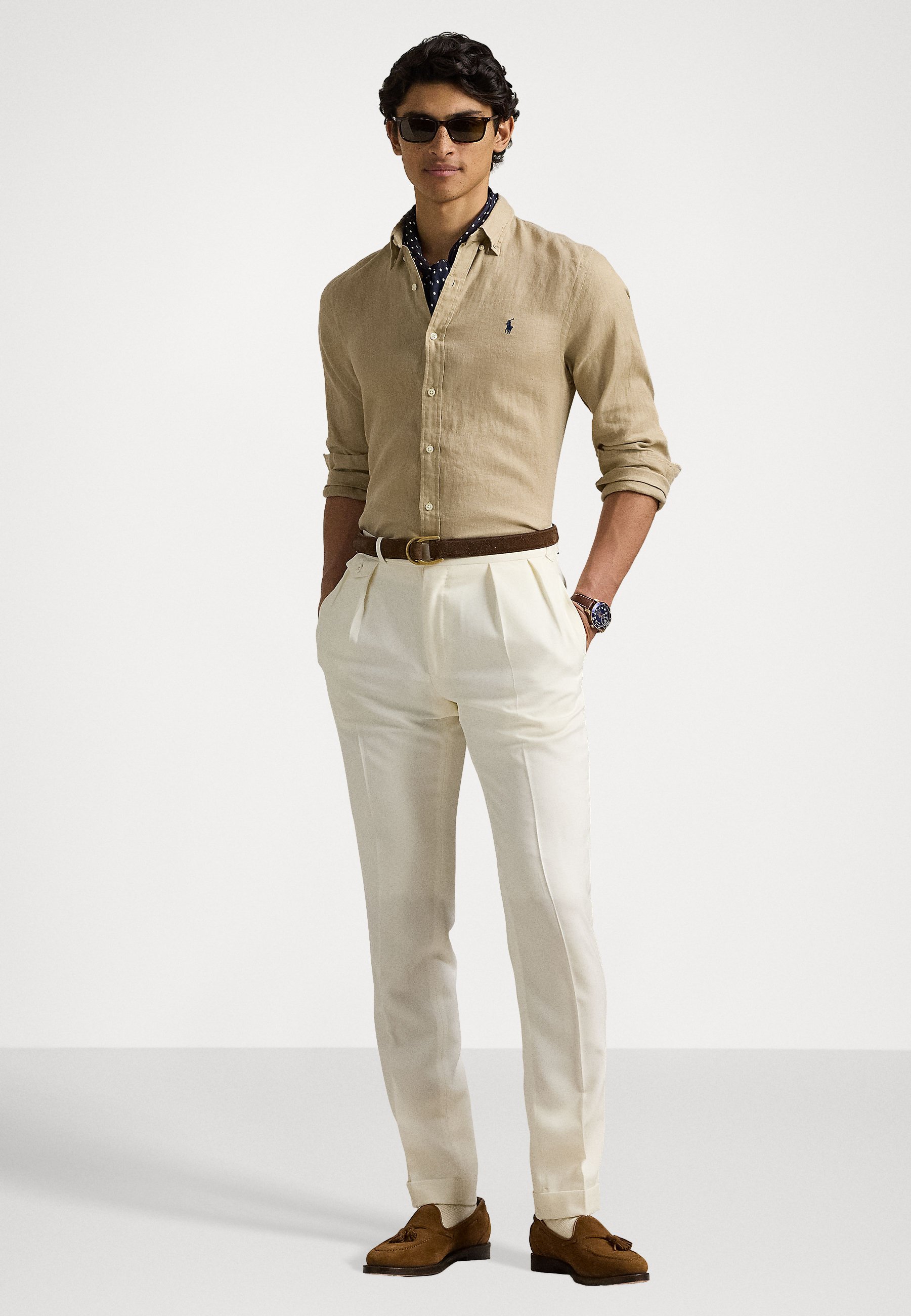 Polo Ralph Lauren SLIM FIT LINEN SHIRT - Shirt - coastal beige