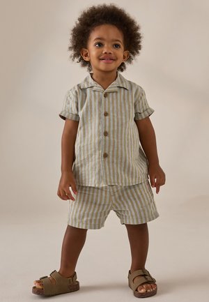 Next REGULAR FIT - SHORT SLEEVE STRIPE SET - Shorts - green grey