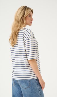 Kaffe WINNY 1/2 SLEEVE - Marškinėliai su spaudiniu - ant. white indigo blue