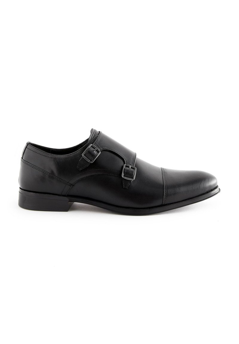 Next LEATHER DOUBLE MONK SHOES - Puvunkengät - black