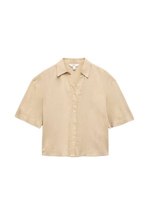 Marks & Spencer, OVERSIZED SHIRT WITH LINEN. - Skjortebluser - sandstone