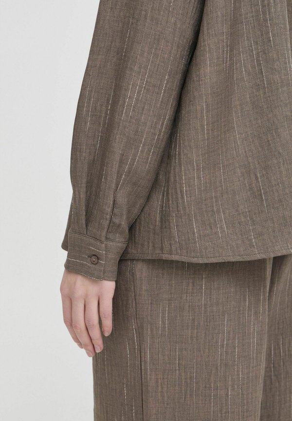 IXREMI - Button-down blouse - teak w pinst3