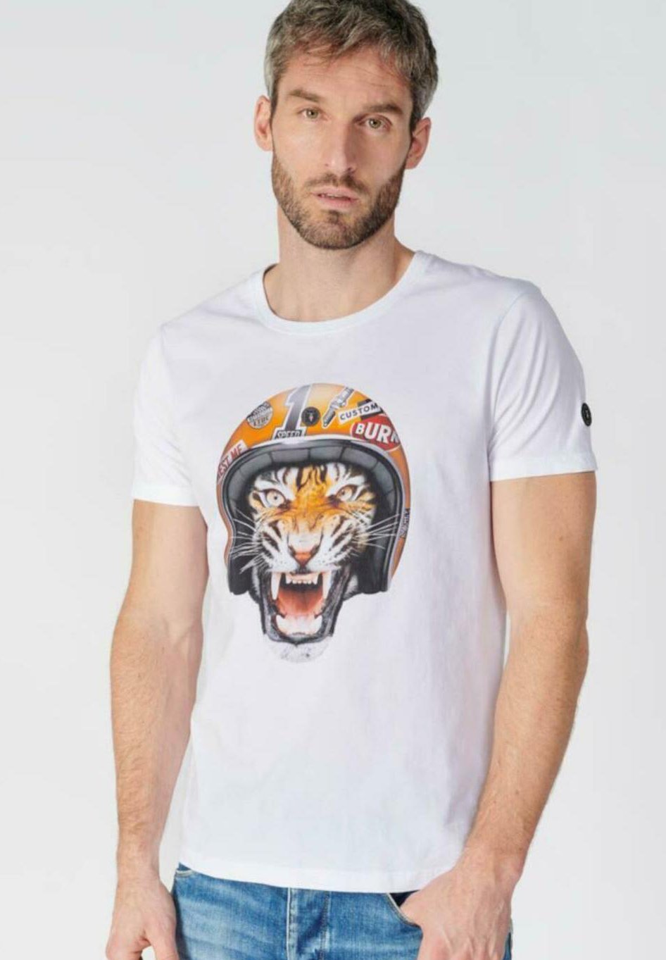 Camiseta Koroshi Manga Corta Hombre - Color Antracita Con Estampado Urbano