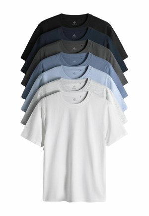 Next, REGULAR FIT - LIGHTWEIGHT SHORT SLEEVE T-SHIRTS 7 PACK - Základné tričko - blue grey