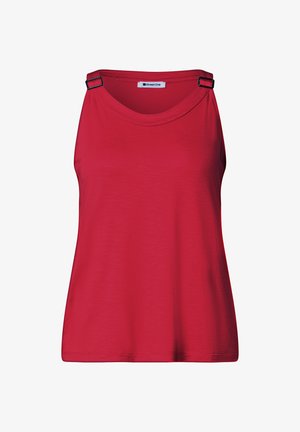 Street One, TOP WITH V-NECK AND DECORATIVE DETAIL - Débardeur - salsa red