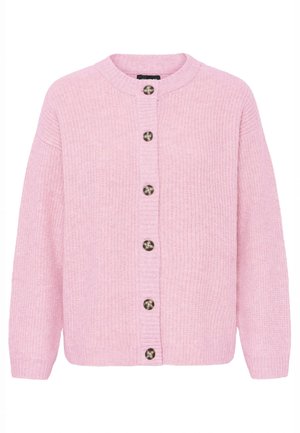 Heled roosa kudum, millel on ümar kaelus, seitse esist nuppu ja soonikkoes. Omab lõdvat lõiget ja tekstuurset kangast.