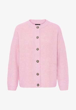 Heled roosa kudum, millel on ümar kaelus, seitse esist nuppu ja soonikkoes. Omab lõdvat lõiget ja tekstuurset kangast.