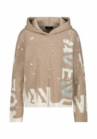 Monari Kapuzenpullover - milk chocolate gemustert