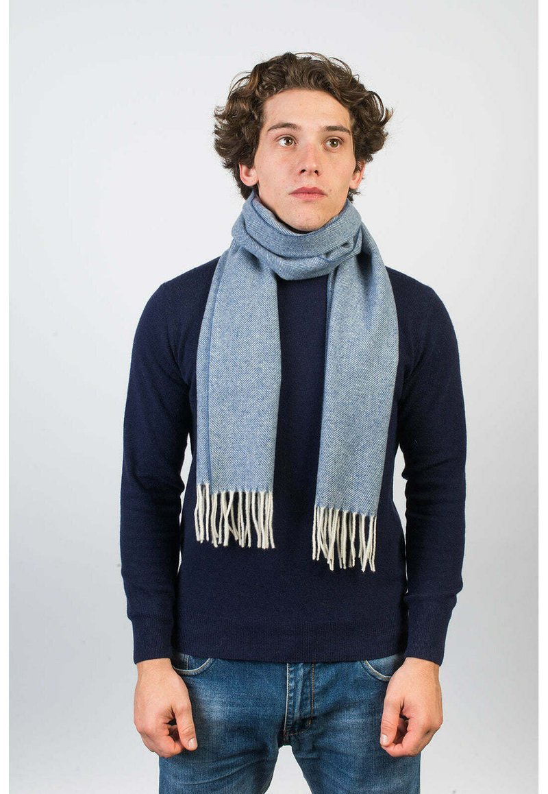 Dalle Piane Cashmere HERRINGBONE - Sjal / Tørklæder - cielo