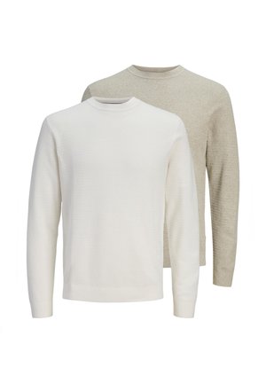 2 PACK - Striktrøje - creme/braun