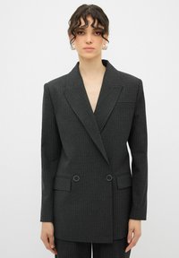 DOUBLE BREASTED - Blazer - striped anthracite