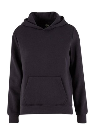 Hoodie violet foncé, fait en tissu doux, se caractérise par une poche frontale et une capuche à cordon. Les poignets côtelés et l'ourlet ajoutent de la texture.