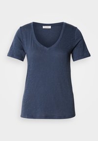SHORT SLEEVE V NECK - Basic T-shirt - muted blue