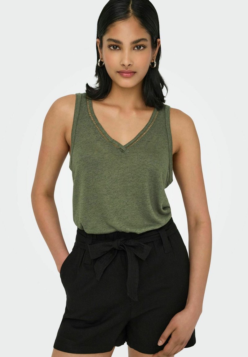 ONLY ONLPENNY V-NECK JRS NOOS - Top - ivy green