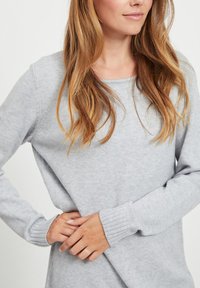 VILA VIRIL DRESS - Strikkjoler - light grey melange
