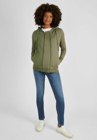 JoJo Maman Bébé 3-IN-1 HOODIE WITH BABY CARRIER PANEL MATERNITY - Mikina so zipsom - khaki