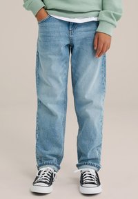 WE Fashion Tiesaus kirpimo džinsai - light blue