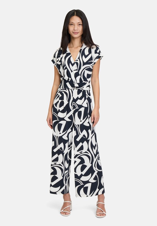 MIT EINGRIFFTASCHEN - Jumpsuit - dunkelblau weiß