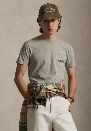 CUSTOM SLIM FIT POLO BEAR JERSEY T-SHIRT - Nyomott mintás póló - grey