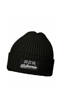 MoonWorks PATCH MIT SPRUCH DER TUT NIX DER WILL NUR LUSTIG - Beanie - schwarz