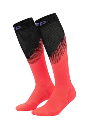 CEP, CEP RUN EDT. SPLIT SOCKS, TALL, MEN - Sports socks - neon coral black