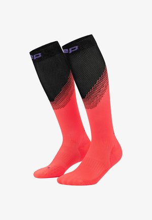 CEP, CEP RUN EDT. SPLIT SOCKS, TALL, MEN - Sports socks - neon coral black