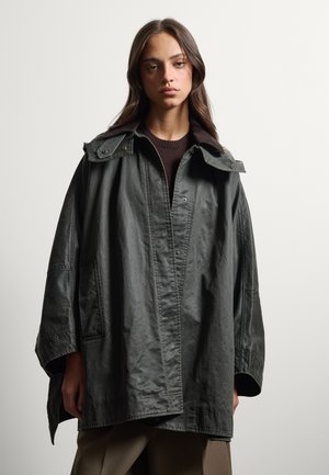 Stefanel, CAPE WITH CONCEALED ZIP, OVERSIZED FIT. - Mantella - black