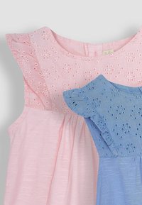 JoJo Maman Bébé PRETTY EMBROIDERED 2-PACK  - REGULAR FIT - Žerzejové šaty - blue & pink