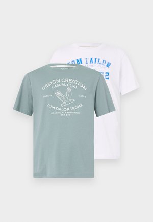 DOUBLEPACK PACKAGING - Nyomott mintás póló - dark smoke green