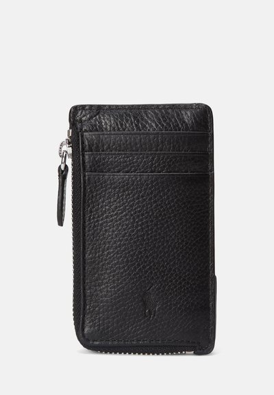 Polo Ralph Lauren PEBBLED LEATHER ZIP CARD CASE - Lompakko - black